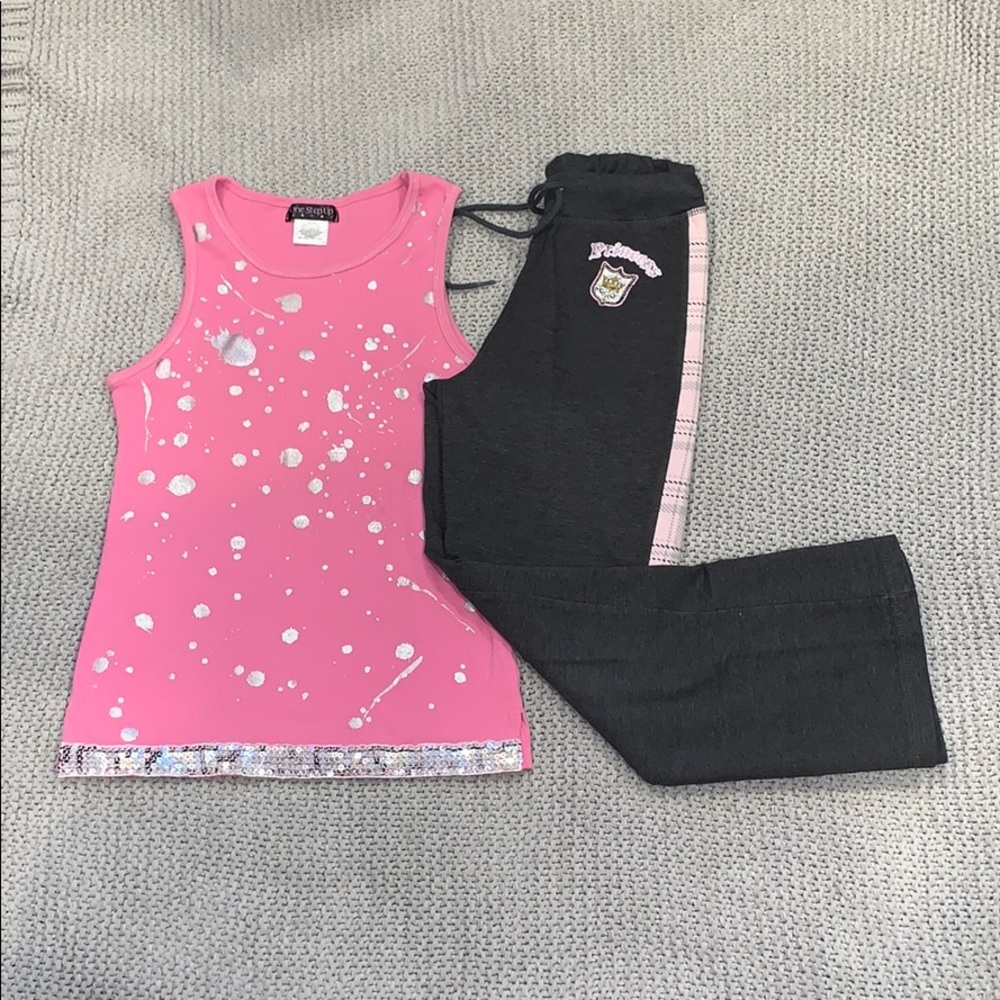 Pink Sweatpants and Shirt Set
